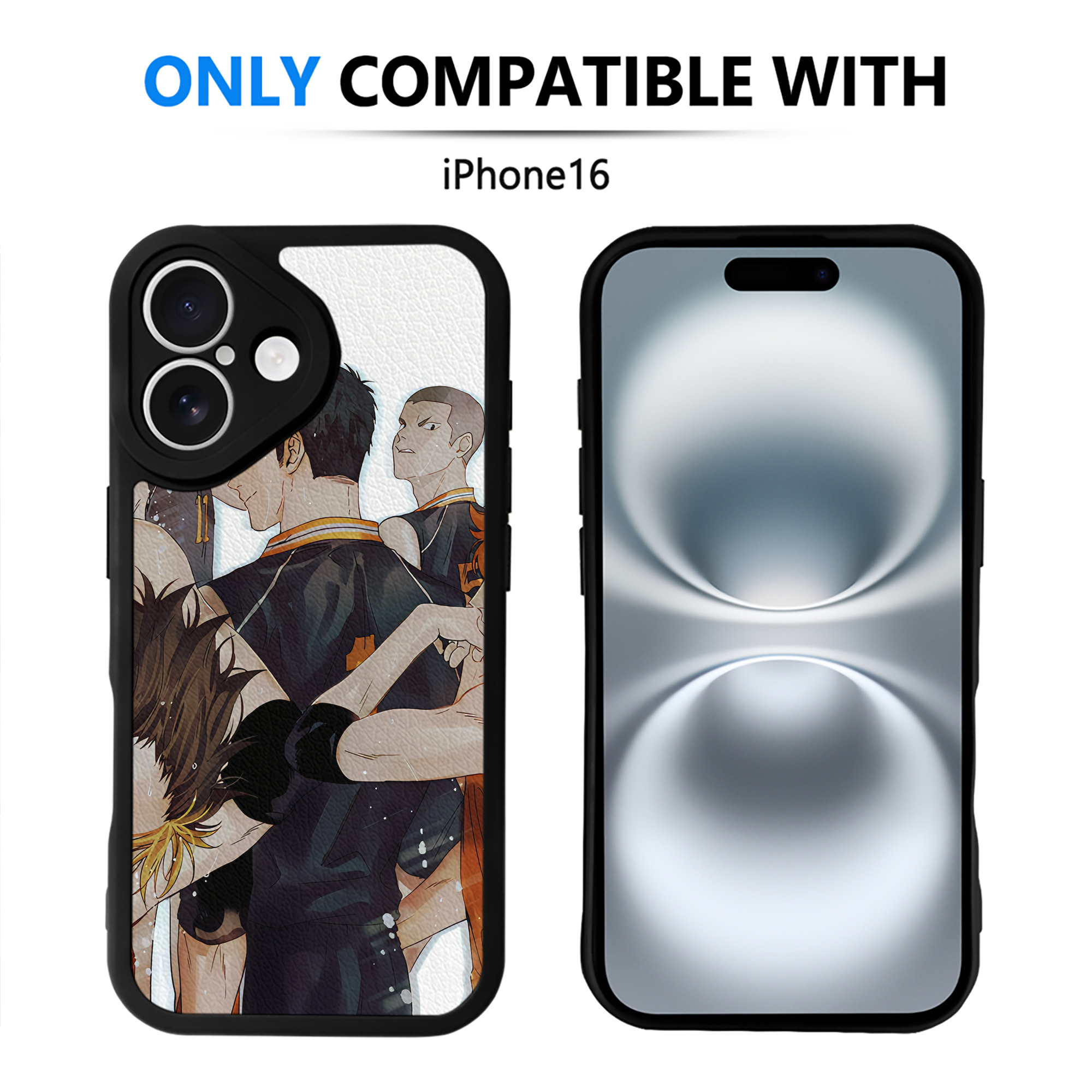 （画像用） ハイキュー!! Haikyu!! 【iPhone 16シリーズ対応】シリコンスマホケース（レザー調） 材質：シリコン
